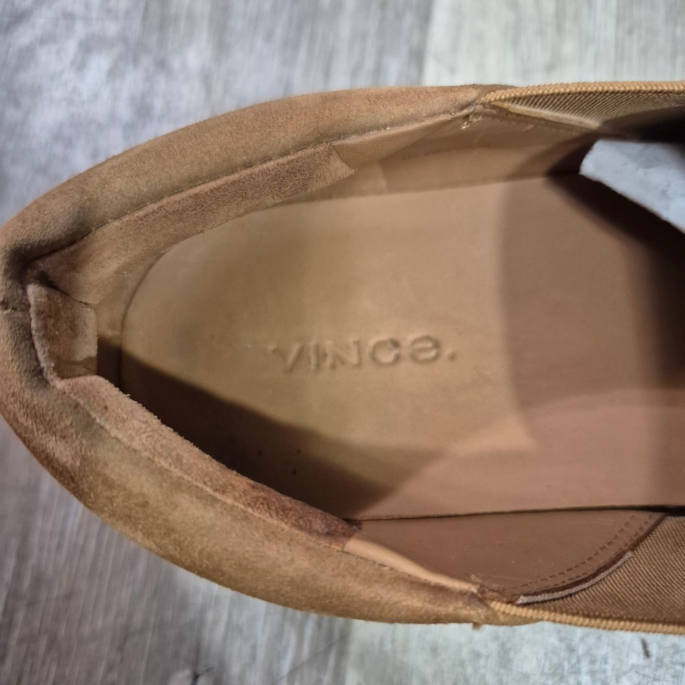 Vince Womens Tan Suede Platform Slip On Sneakers Shoes US 9 EUR 39 - Picture 5 of 10